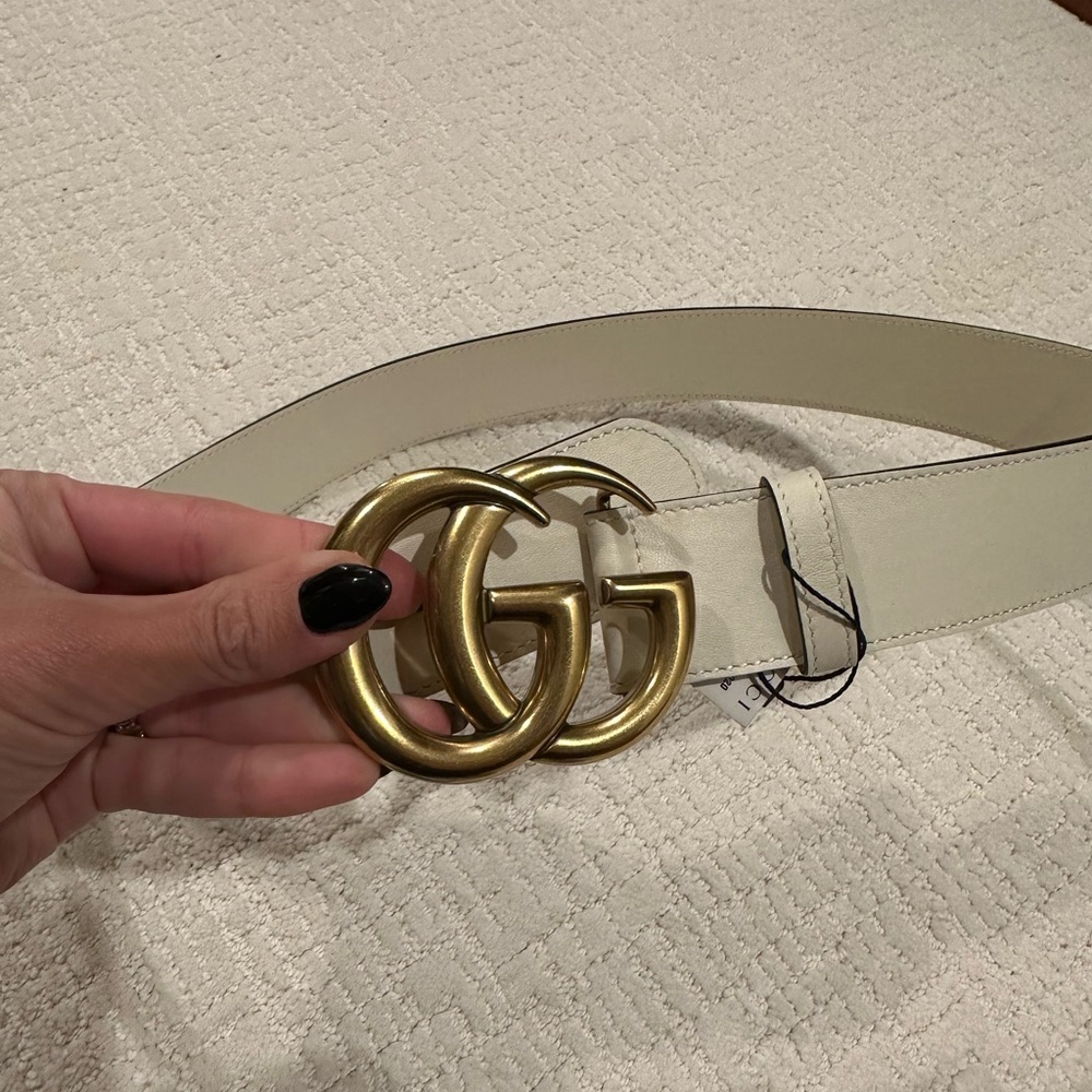 Gucci cream leather Belt